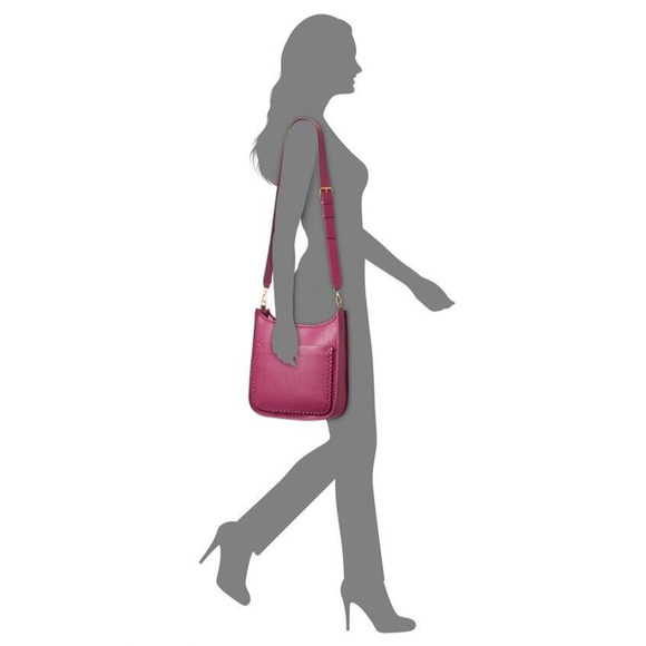 Style & Co Whipstitch soft faux-leather medium Crossbody Purse Twinberry Pink - Picture 2 of 10